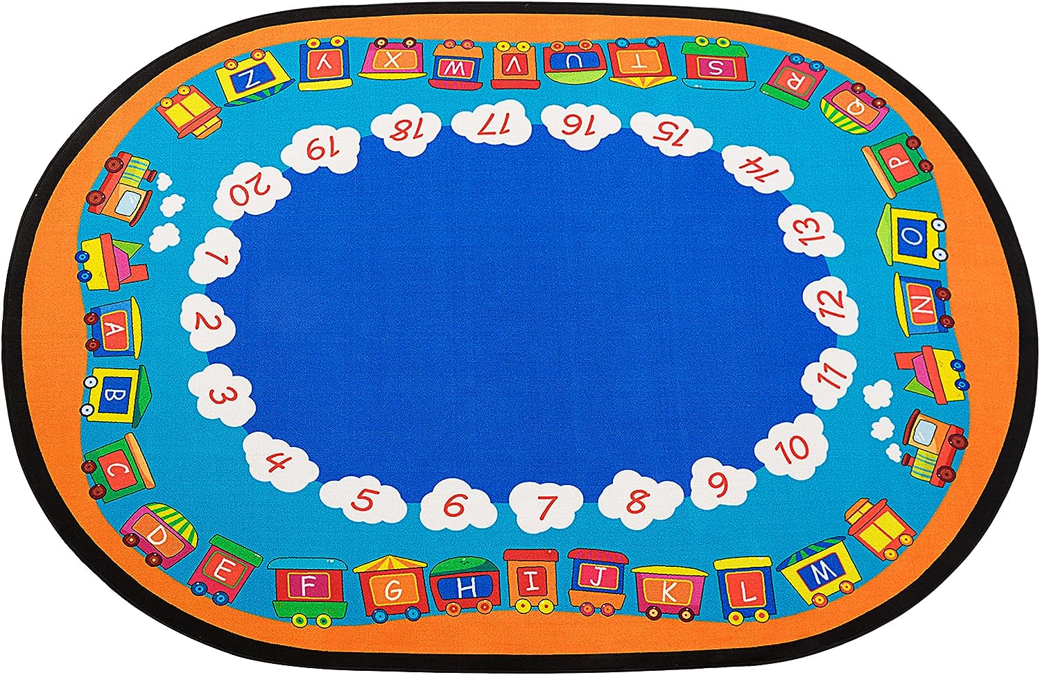 8‘5"x6'5" Oval Elementary Classroom Rugs for Home Learning Area